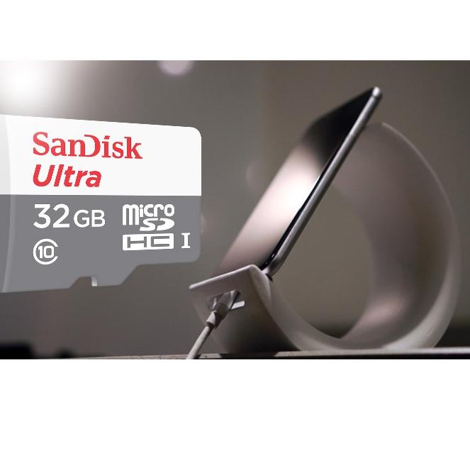 SANDISK Thẻ nhớ Micro SD 32GB 64GB 128GB 256GB Ultra CLASS10 80Mbps - màu trắng