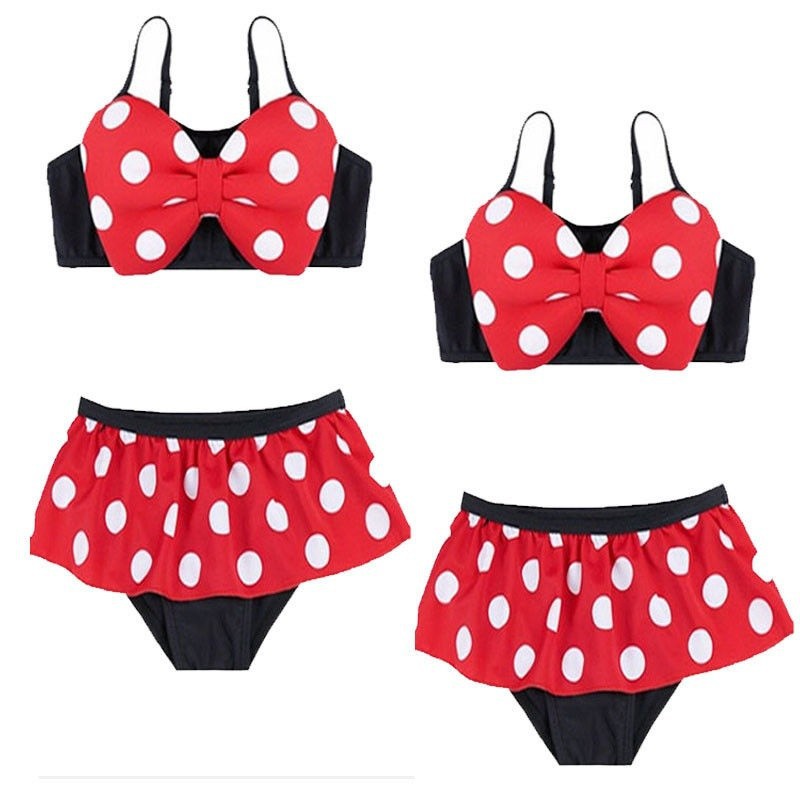 Set đồ bơi bikini đính nơ đáng yêu dành cho bé gái