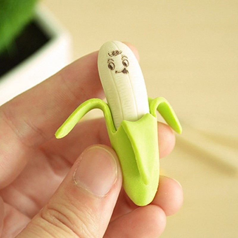 Combo 2 Cục Gôm tẩy cao su hình quả chuối bóc vỏ dễ thương sáng tạo cho bé
