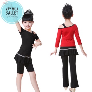 Bộ dance thun lệch vai dài tay
