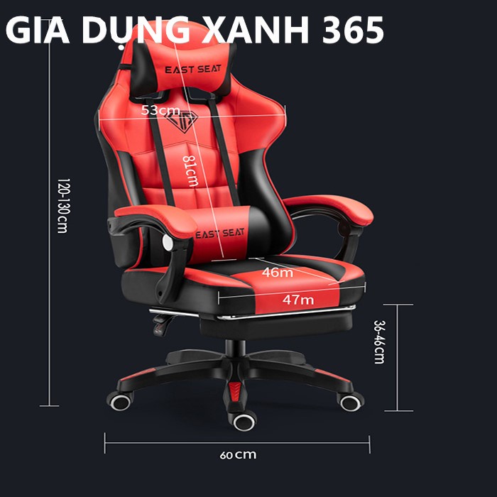 Ghế chơi game - Ghế Gaming xoay 360 độ, nâng hạ, ngả lưng, điều chỉnh cao thấp, dày dặn chịu lực tốt (không kê chân) | BigBuy360 - bigbuy360.vn