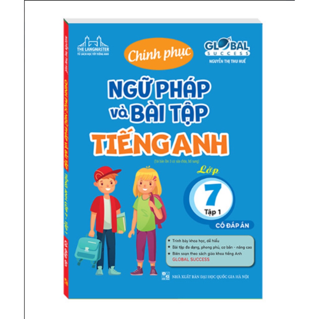Sách - GLOBAL SUCESS - Chinh phục ngữ pháp và bài tập tiếng anh lớp 7 tập 1 (có đáp án) mt