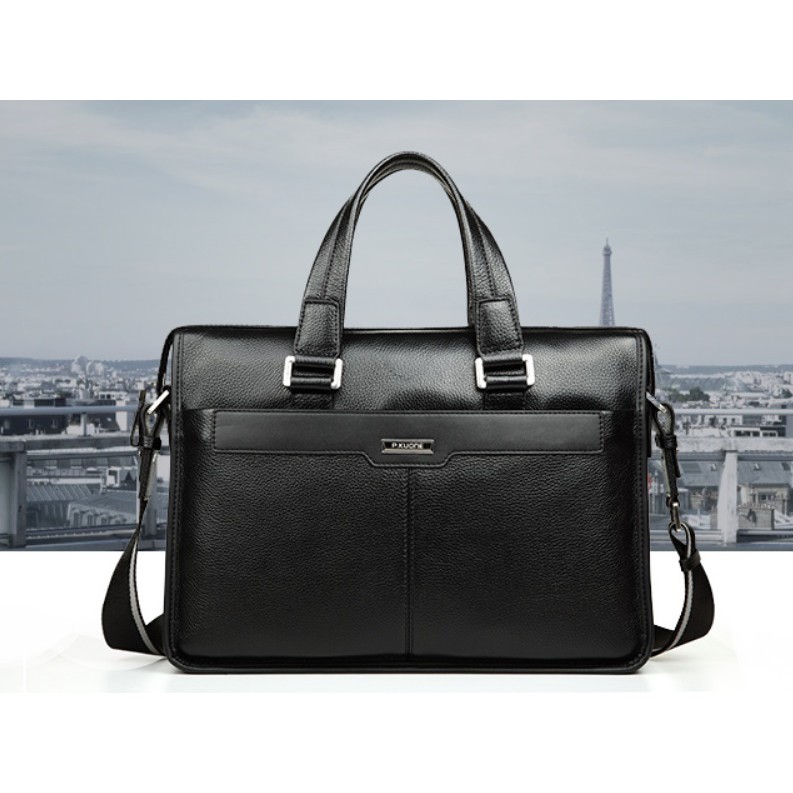 túi xách da thật hàng thương hiệu P.KUONE dùng vừa  laptop 15.6 icnh | BigBuy360 - bigbuy360.vn