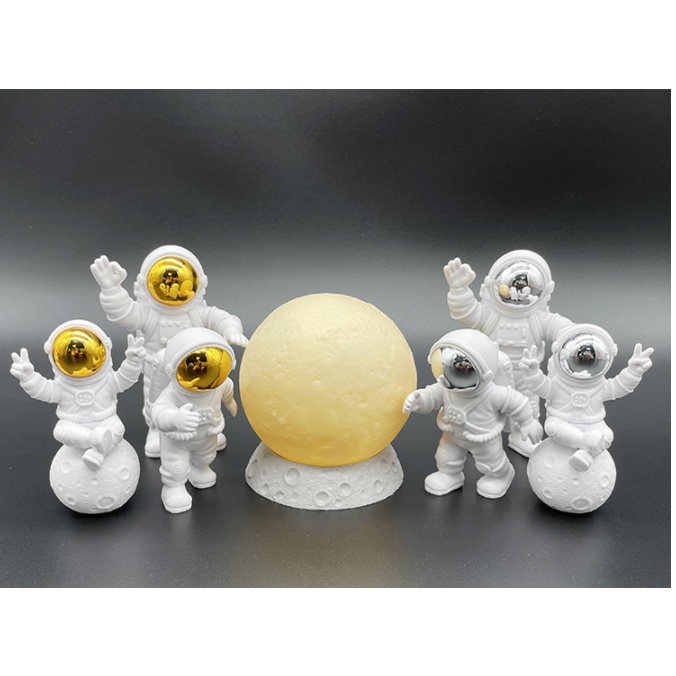Phi hành gia vũ trụ trang trí, decor không gian siêu xinh, chất liệu nhựa cao 9-10cm