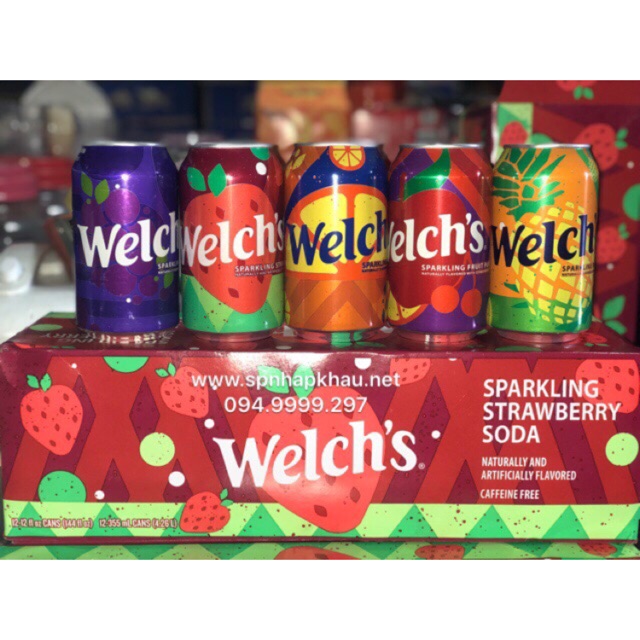 Nước ngọt Welch’s Mỹ có gas 355ml