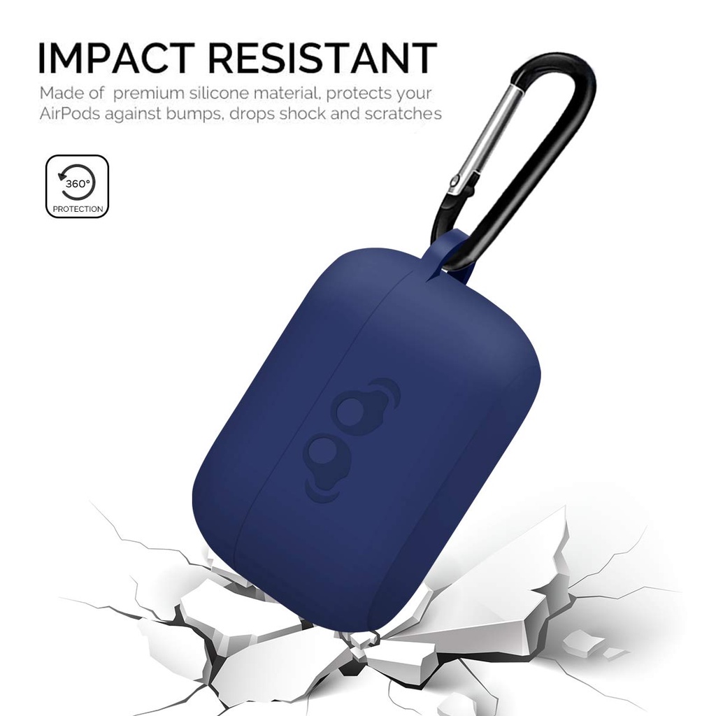 Vỏ Bảo Vệ Hộp Sạc Tai Nghe Jabra Elite Active 75t Chất Liệu Silicon Mềm Có Móc Khóa