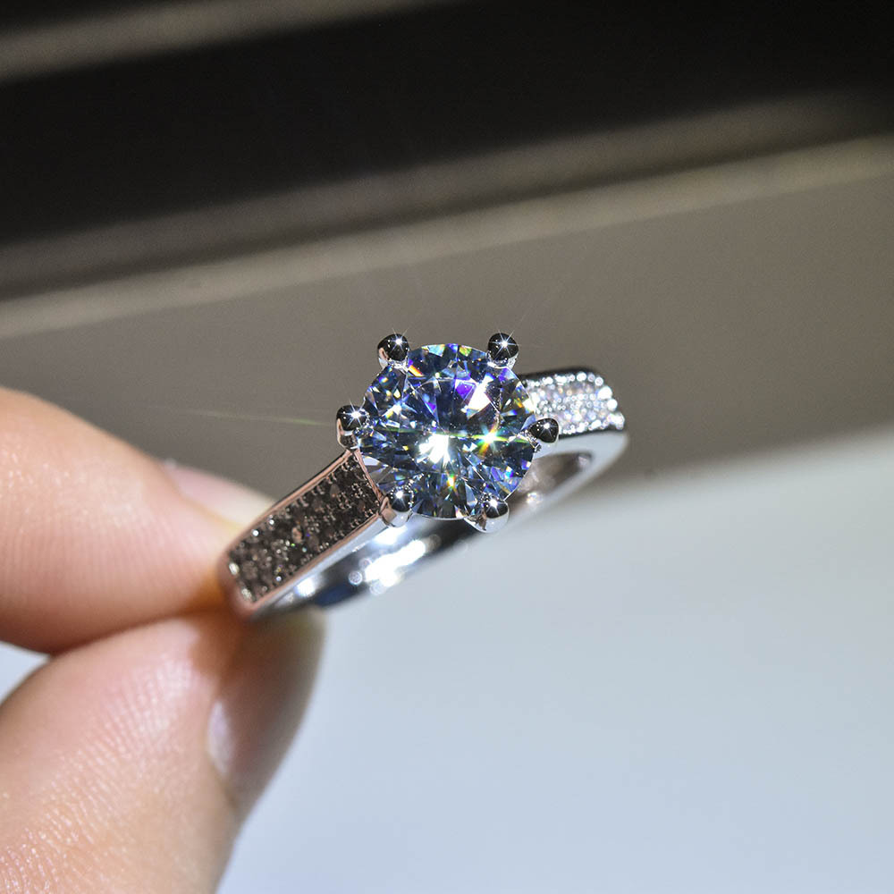 Nhẫn đeo tay đính đá Pt950 thời trang cho nữ