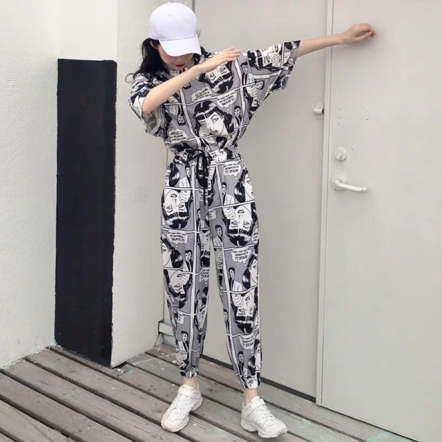 [Có Sẵn] Set bộ unisex hoạ tiết truyện tranh ulzzang | BigBuy360 - bigbuy360.vn