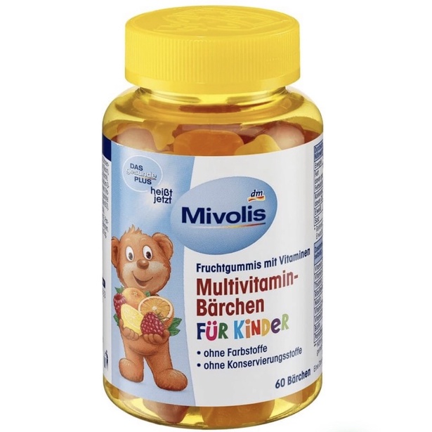 Kẹo Gấu Bổ Sung Vitamin Tổng Hợp Cho Trẻ Mivolis, Vị Trái Cây, 60 Viên - Hàng Nội Địa Đức
