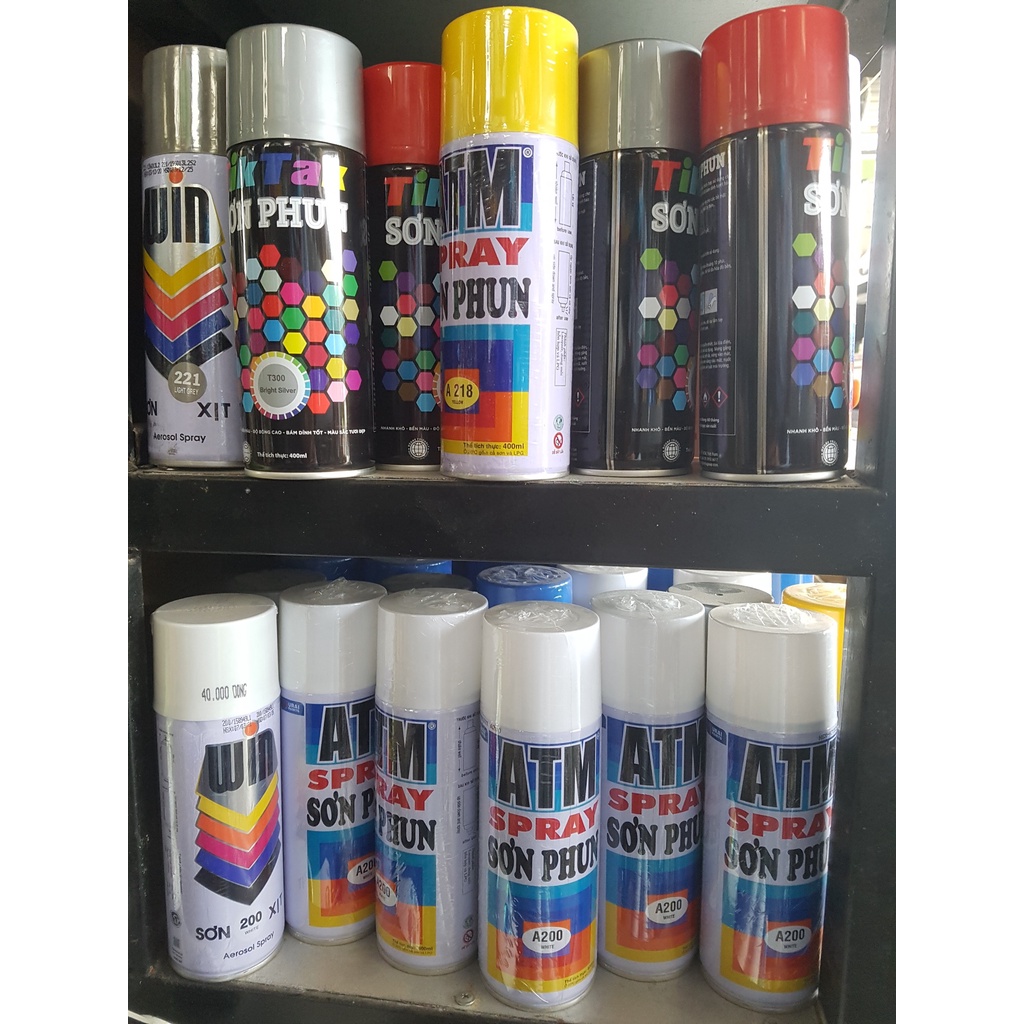 Sơn phun ATM, WIN, TIK TAK, bình sơn xịt
