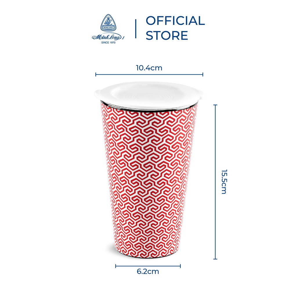 Ly sứ dưỡng sinh Minh Long 0.48 L - Red Karakusa