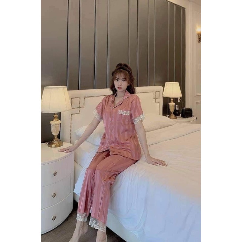 [Cựcphẩm][GiáSốc]Tổng Hợp Những Mẫu Bộ Ngủ Pijama Lụa Cộc Tay Mới Nhất Chất Mềm Mịn Siêu Đẹp