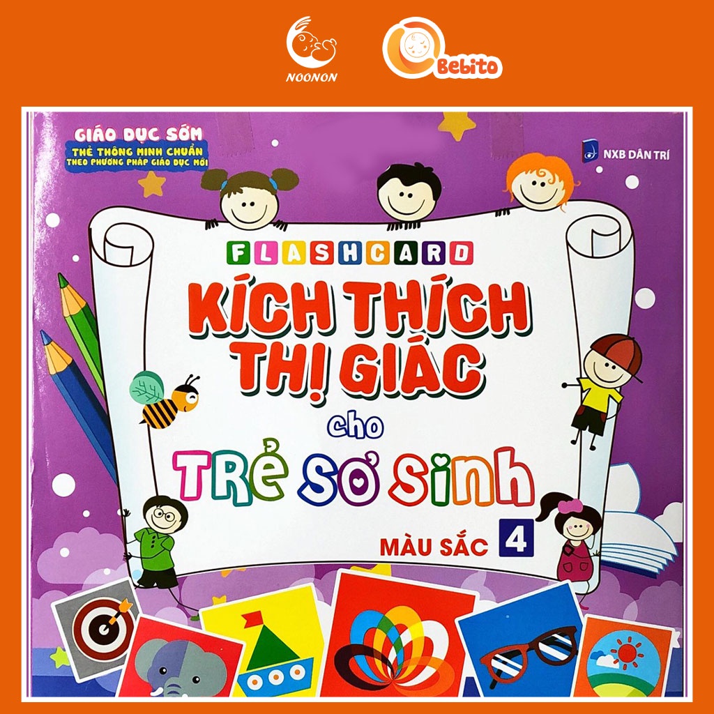 Flashcard Kích Thích Thị Giác Cho Trẻ Sơ Sinh 💖𝑭𝑹𝑬𝑬𝑺𝑯𝑰𝑷💖 Bộ 60 thẻ, 4 Tập, Kích Thước 21x21cm