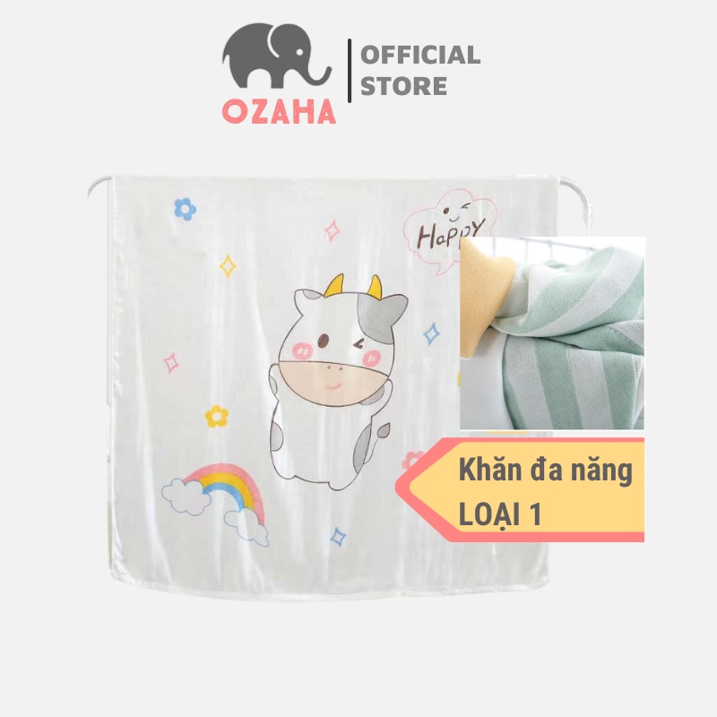 Khăn Lụa Muslin Sợi Tre Cao Cấp Thoáng Khí, Mềm Mại Ozaha