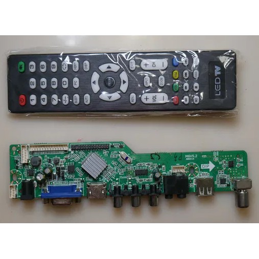 M6V5.2 bo tivi đa năng có DVB-T2 dùng chip 3663 - Board kèm remote