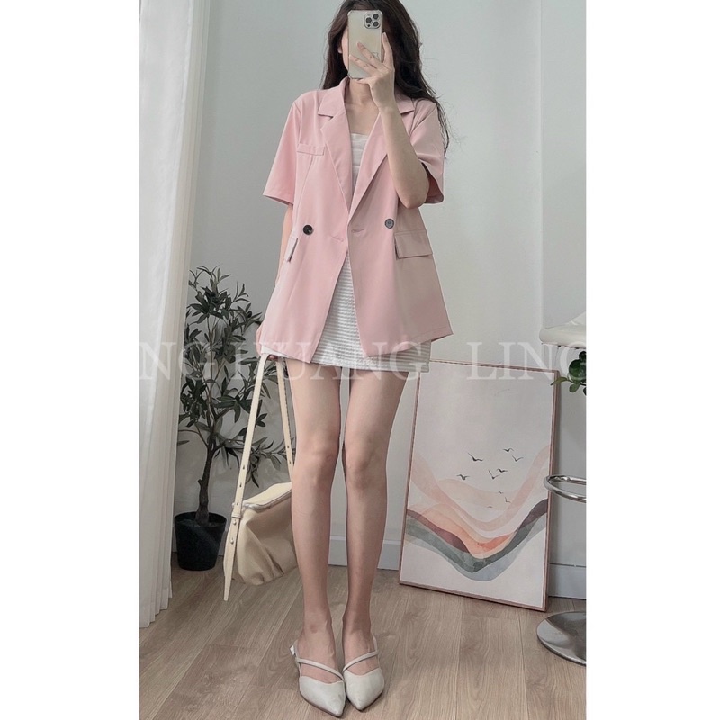 Áo Blazer ngắn tay - Áo blazer tay ngắn chuẩn quảng châu