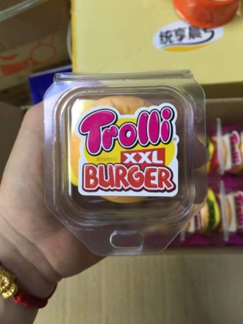 Combo 5 bánh kẹo dẻo hamburger Trolli  xách tay Đức ( size bự nhất XXL)