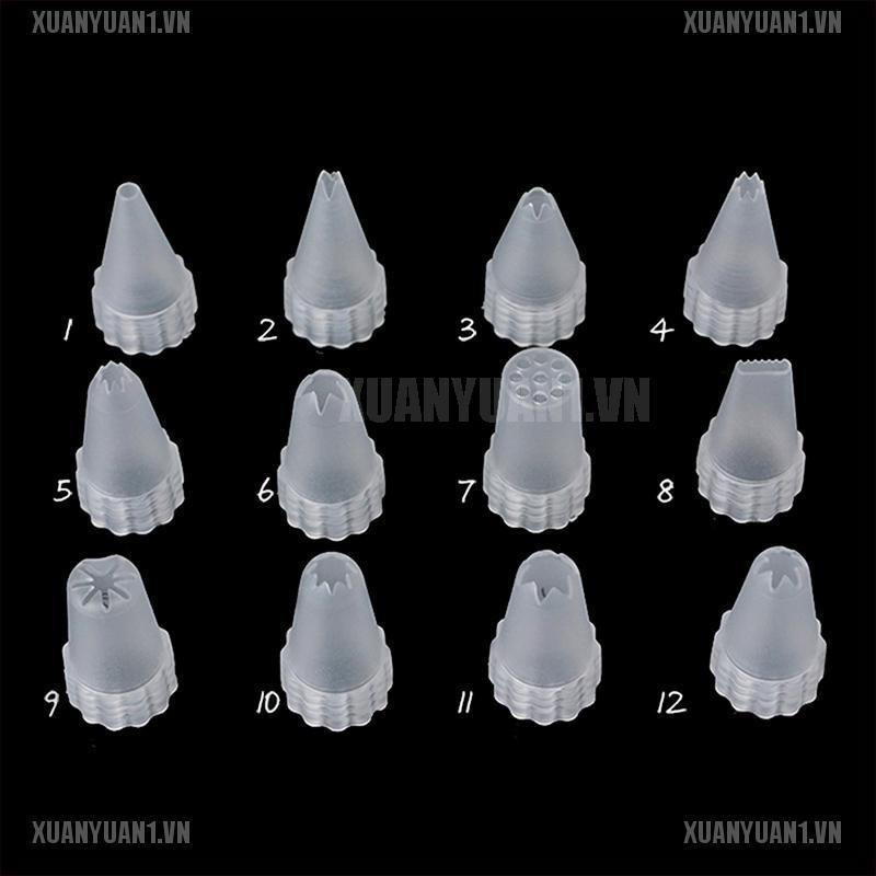 Set 12 Đuôi Bắt Bông Kem Bằng Nhựa Tiện Dụng