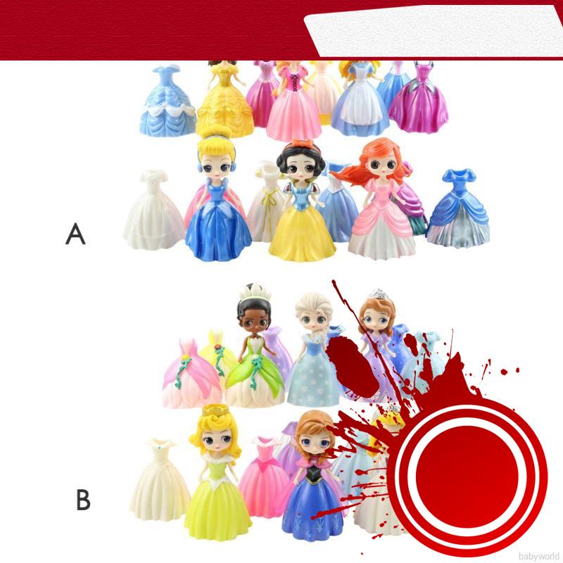 Bộ 18 mô hình búp bê công chúa Elsa vui nhộn cho bé