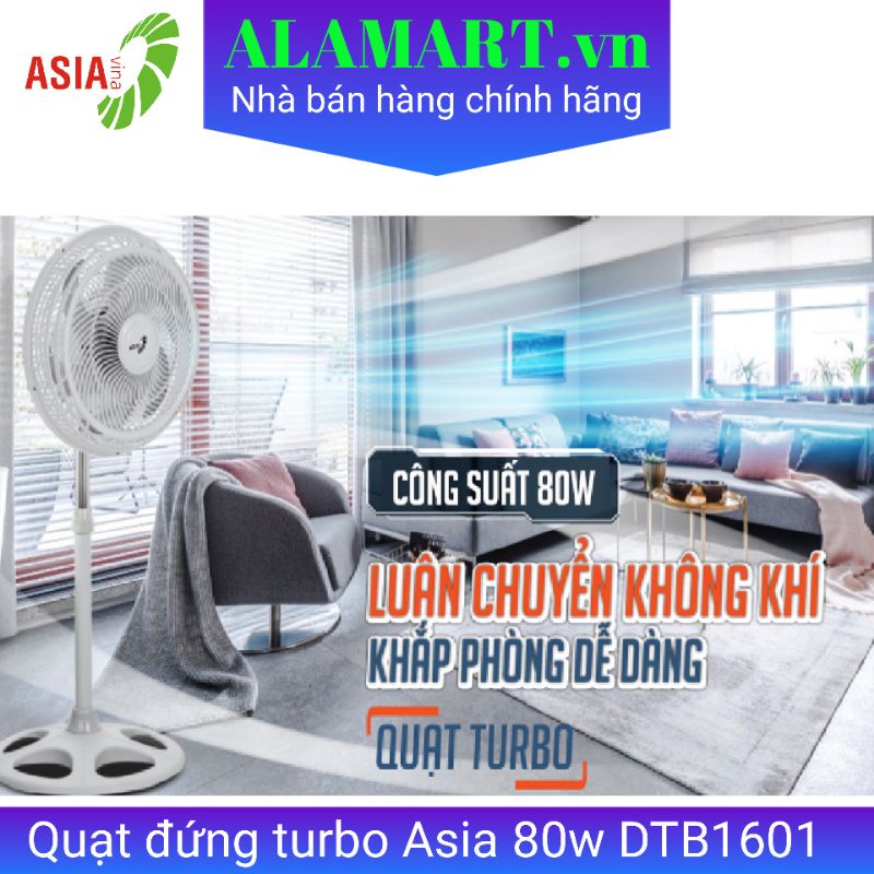 Quạt đứng turbo Asia DTB1601 80W mát xa động cơ vận hành êm