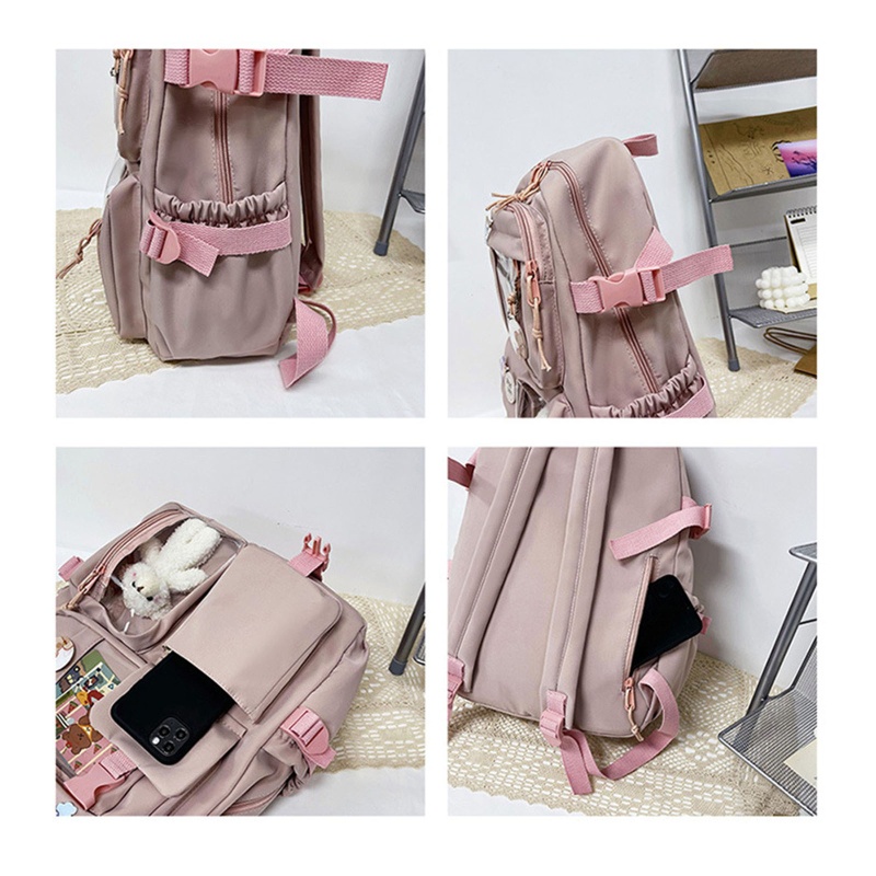 Ba Lô Nylon Sức Chứa Lớn Nhiều Túi Dành Cho Tuổi Teen / Nữ