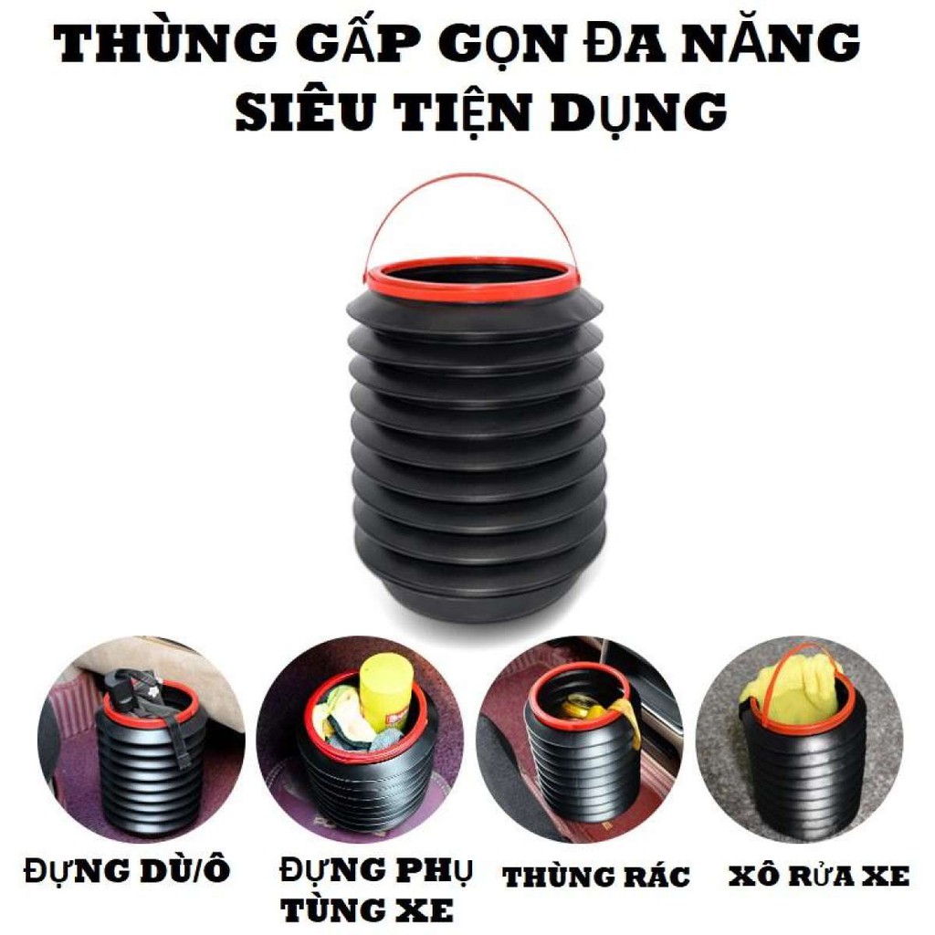 Thùng đựng đồ ô tôGIADUNGTONGKHO1Thùng lò so 40l xe hơi, đa năng có thể gấp gọn -dung tích 40L
