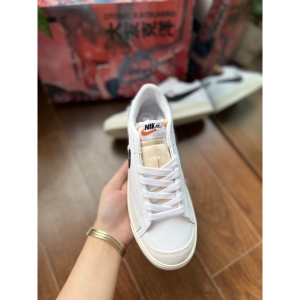 GIÀY BLAZER LOW TRẮNG KEM VẠCH ĐEN DA THẬT LAI AU