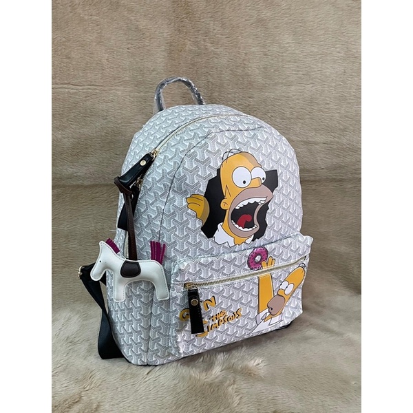 Balo Edmond QSN Full Mẫu Simpsons Cao Cấp mã TG78 - Tặng kèm móc khoá ngựa