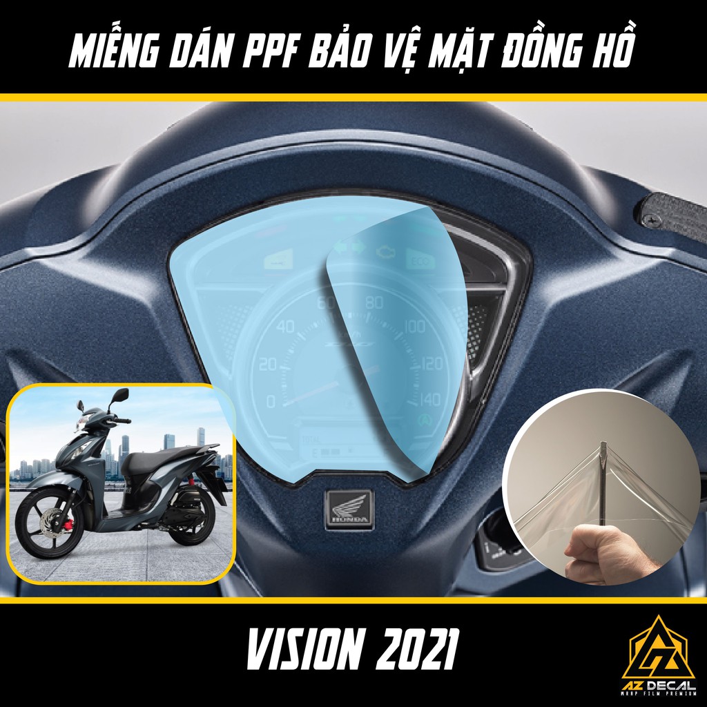 [Mua 1 Tặng 1] Film PPF mặt đồng hồ xe Vision 2021 - Chống xước, chống nước bảo vệ đồng hồ xe