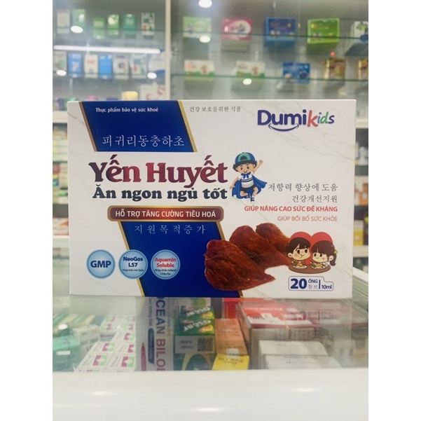Yến Huyết Ăn ngủ ngon Dumikids Bổ sung lysine, vitamin & acid amin cho cơ thể - Hộp 20 ống