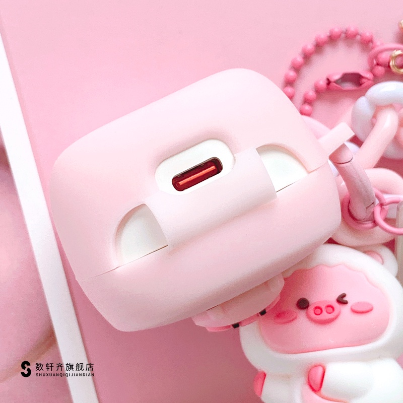 Vỏ Bảo Vệ Hộp Sạc Tai Nghe Baseus WM01 PLUS E2 WM02 Bằng Silicon Mềm Chống Rơi Hình Chú Heo Dễ Thương