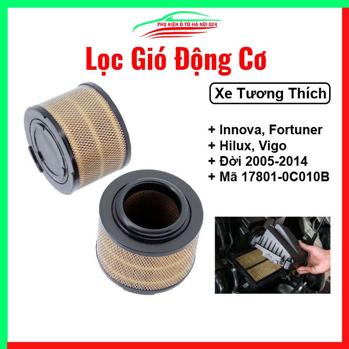 Lọc gió động cơ ô tô Innova Fortuner, Hilux, Vigo 2005-2014