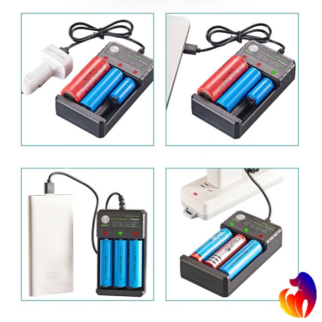 Bộ sạc pin Lithium ba ngăn 18650
