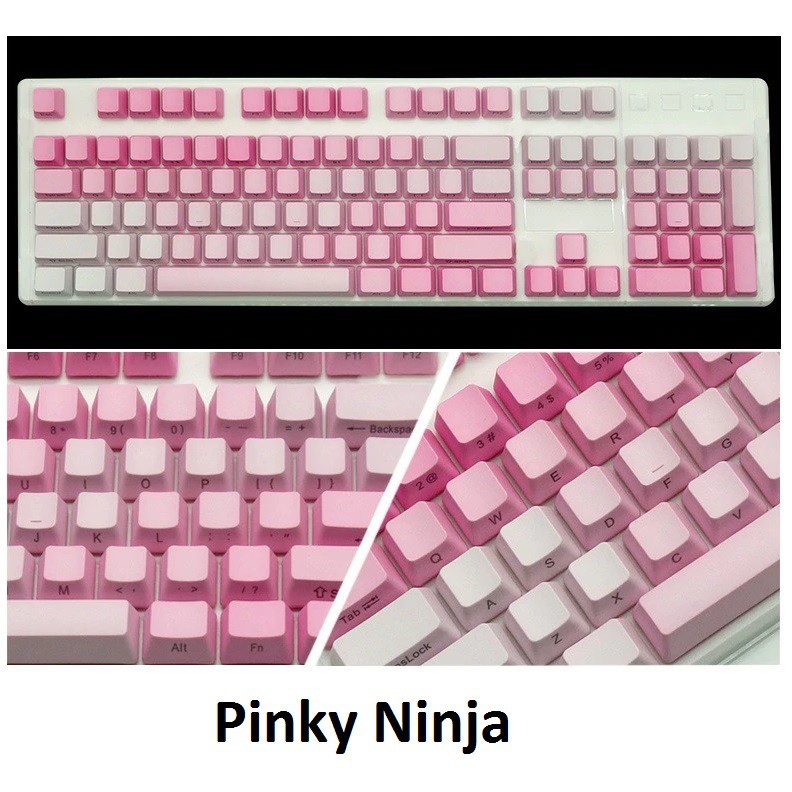 Set Keycap PBT nút bàn phím cơ nhiều phối màu Rainbow , Frostblue , Winter , Pinky phù hợp layout chuẩn Ansi