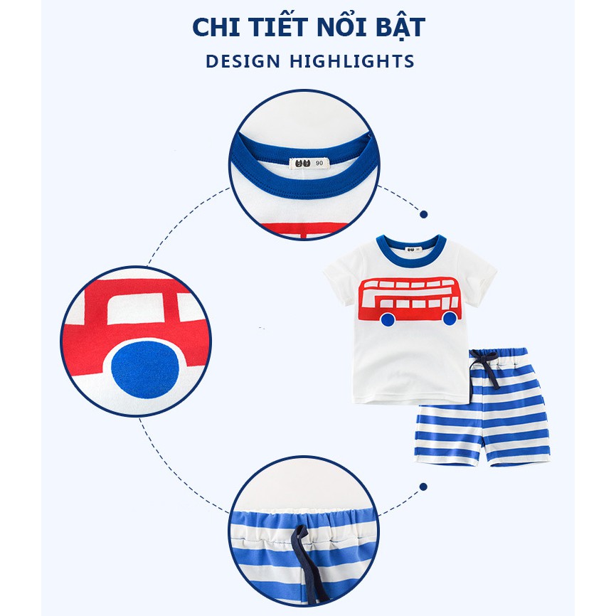 Combo quần đùi áo thun bé trai hãng 27kids chất vải 100% cotton mềm min thoáng mát  AT9