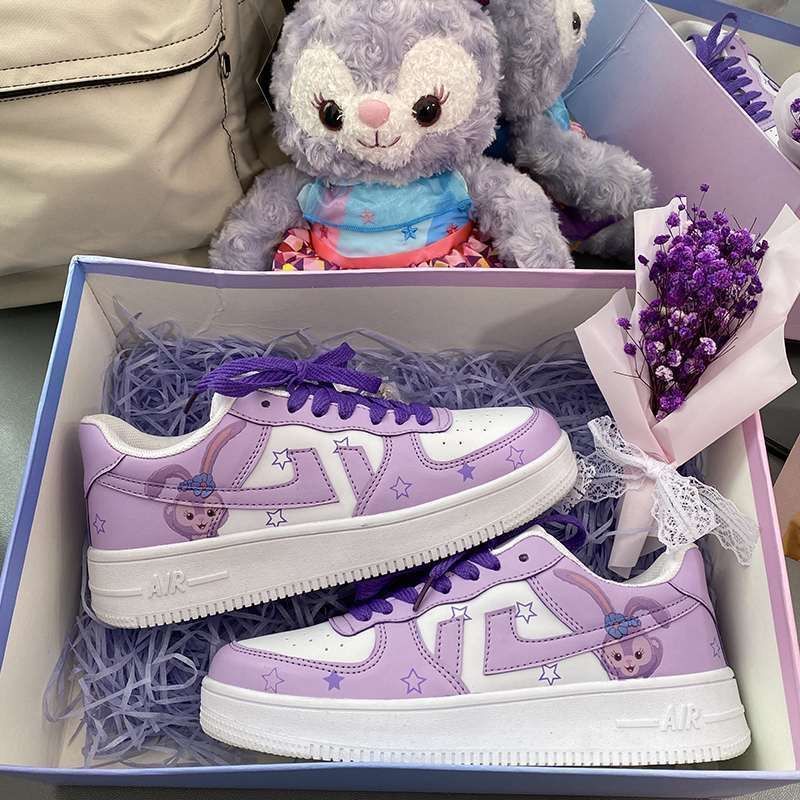 Giày Thể Thao Thoáng Khí Màu Tím Phong Cách Xingdailu Dễ Phối Đồ Cho Học Sinh