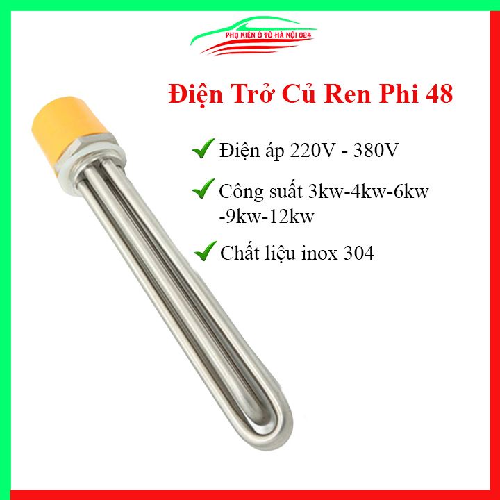 Điện trở củ ren phi 48, thanh nhiệt nấu nước phở