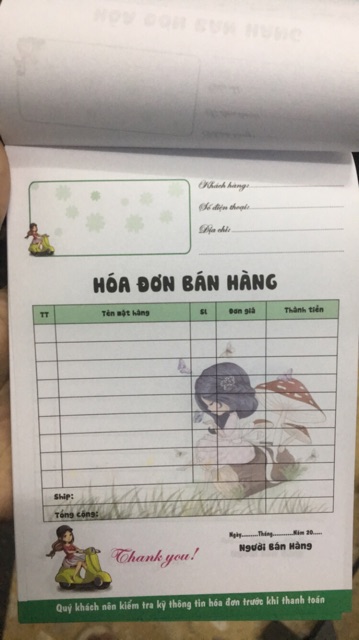 Phiếu ship hàng  100 trang