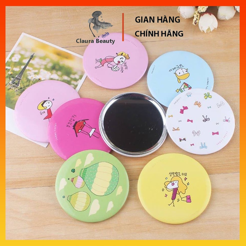 Gương MiNi Bỏ Túi Phong Cách Hàn Quốc, Nhọ Gọn Tiện Lợi - Claura Beauty