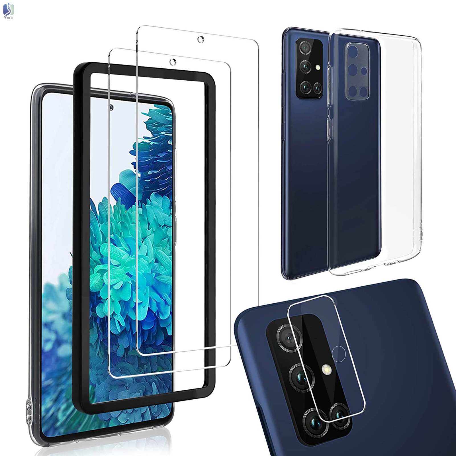 VN Set Kính Cường Lực Hd Chống Sốc Dùng Cho Samsung Galaxy A51 4g / 5g 2 + 1 + 1