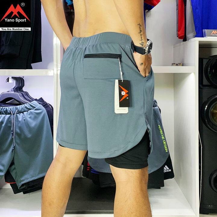 Quần gym nam 2 lớp STTK08 quần thể thao nam chạy bộ ngắn bó cao cấp đẹp giá rẻ | BigBuy360 - bigbuy360.vn