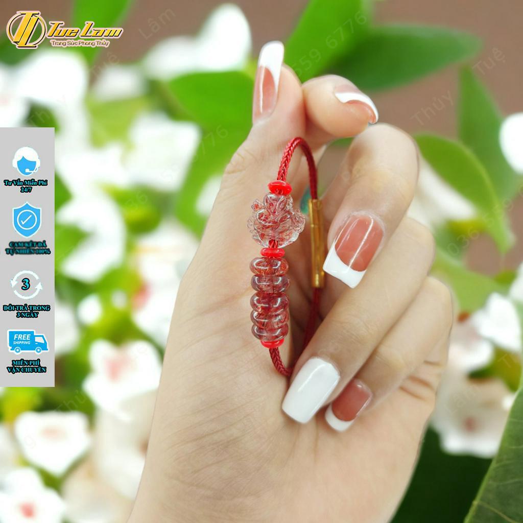 Vòng tay may mắn ngũ điếu tài lộc mix hồ ly chúa hạt màu tóc đỏ hợp mệnh hỏa thổ - Tuệ Lâm