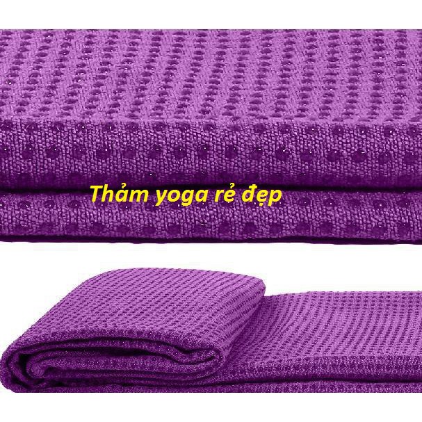 Khăn trải thảm tập yoga Silicon siêu bám, siêu thấm hút gấp 3 lần (Tặng túi đựng)