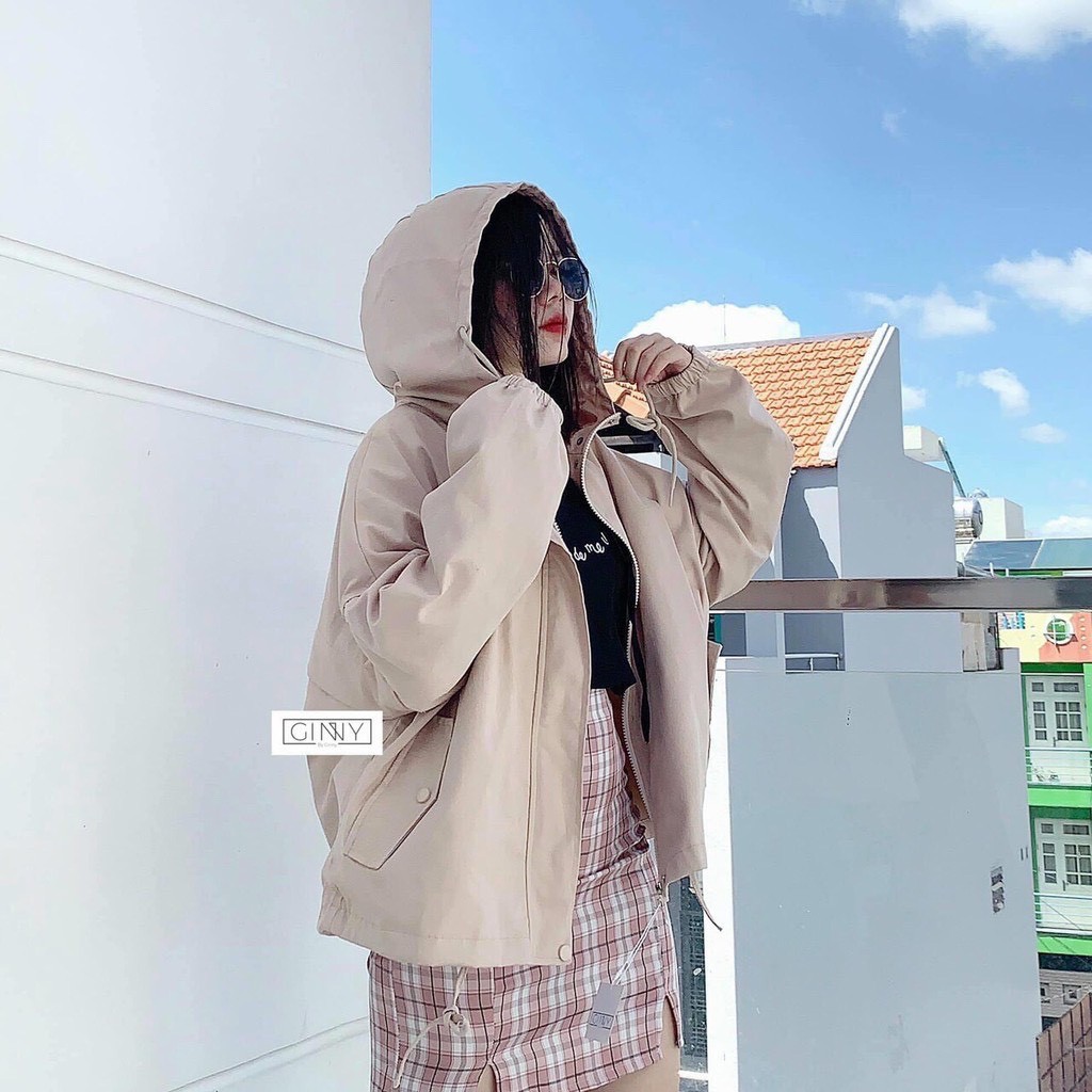 Áo Khoác Kaki Nữ Áo khoác kaki style Korea ULZZANG 3 màu XANH RÊU | BE | TÍM SIÊU HOT