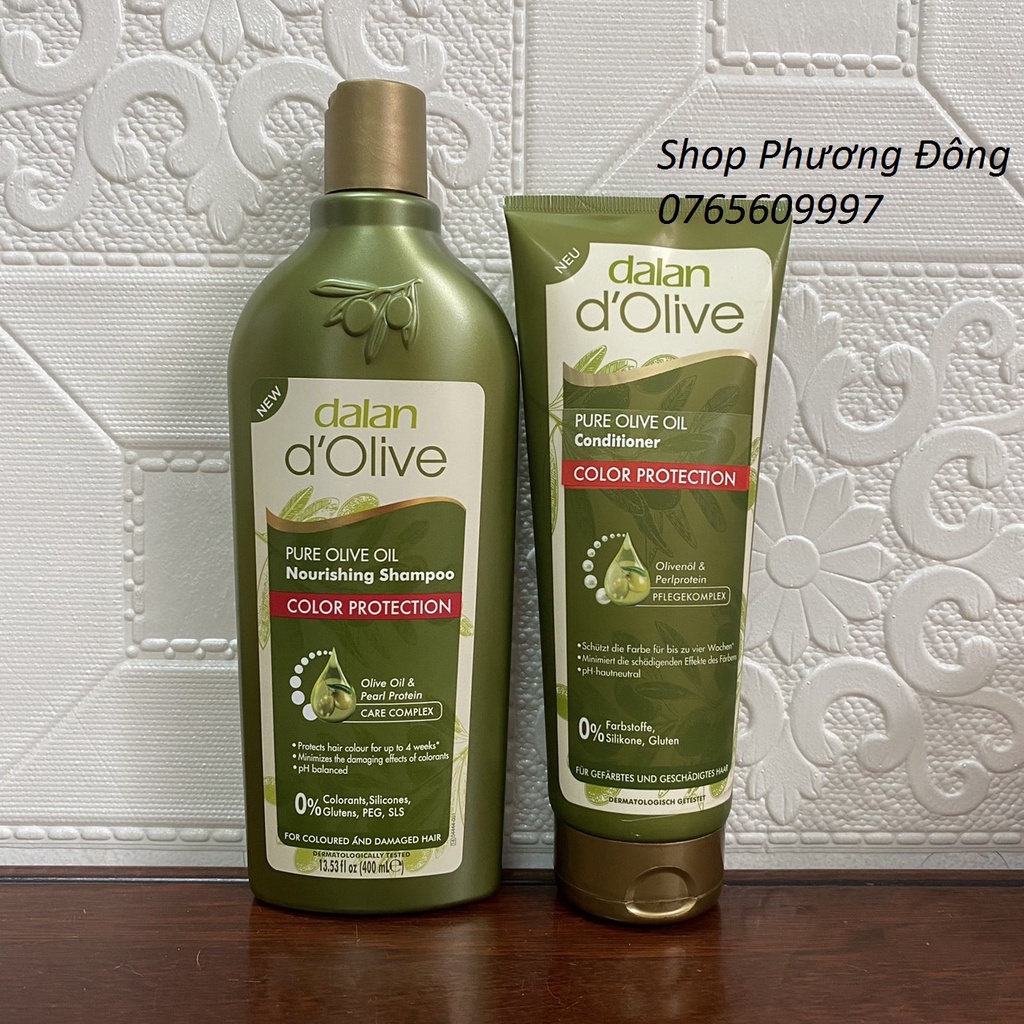 Dầu gội, xả Oliu Bảo Vệ Và Nuôi Dưỡng Tóc Nhuộm Dalan D'Olive Color Protection Shampoo