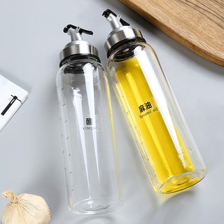 COMBO 3 BÌNH THỦY TINH ĐỰNG DẦU ĂN, GIA VỊ CÓ VÒI RÓT 500ML (VẠCH CHIA 450ML)