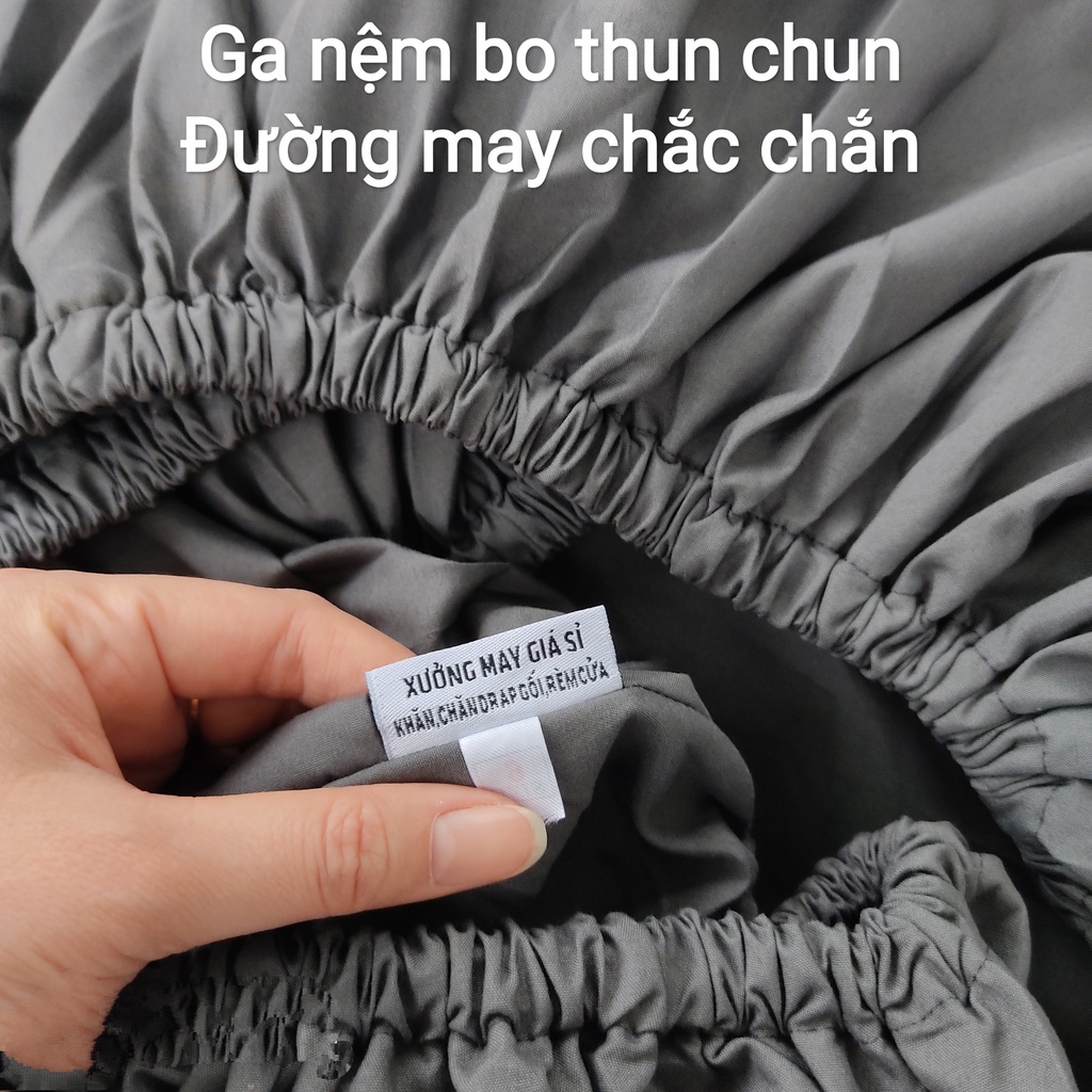 Bộ chăn ga gối đệm 3 món, drap giường cotton tici cao cấp loại 1, vải dày đẹp