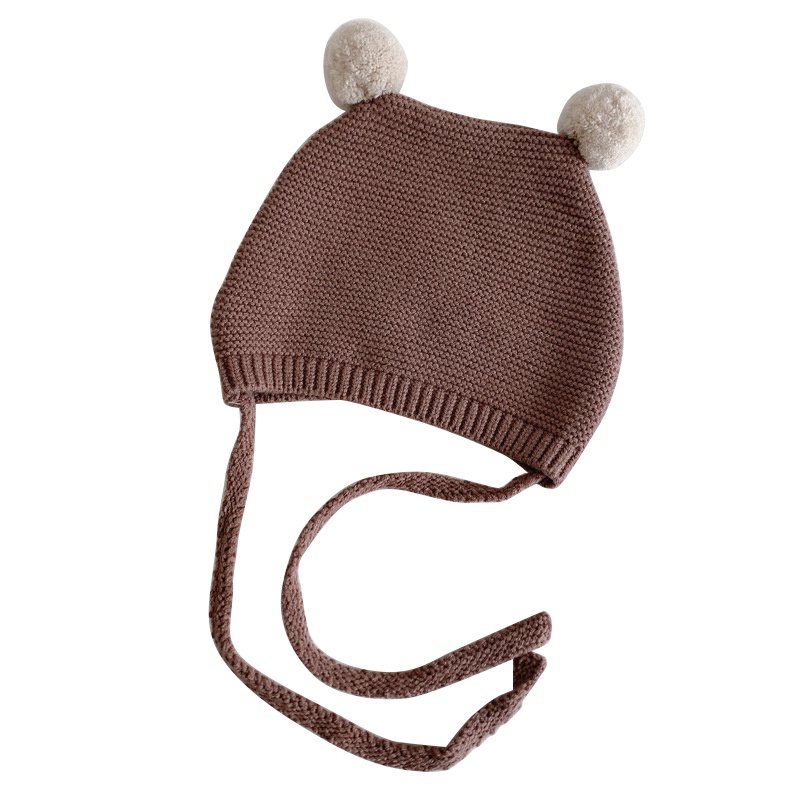 Mũ Beanie Đính Bóng Lông Mềm Mại Dễ Thương Cho Bé