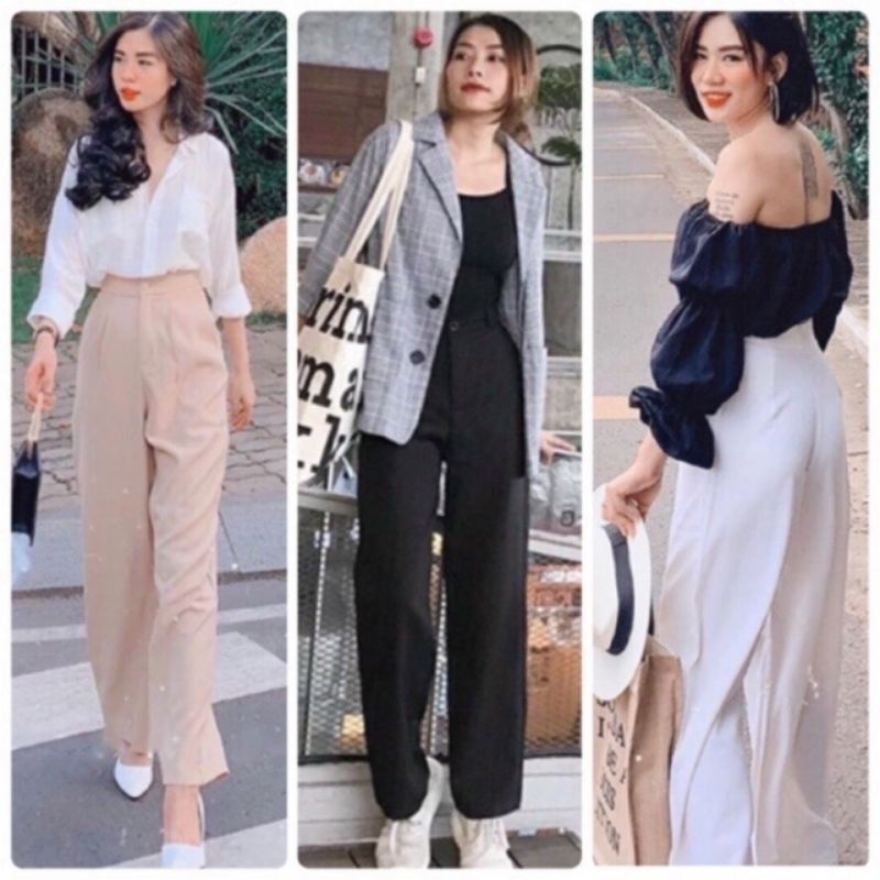 QUẦN ỐNG RỘNG LƯNG THUN CAO DÀI 101cm kèm ảnh thật