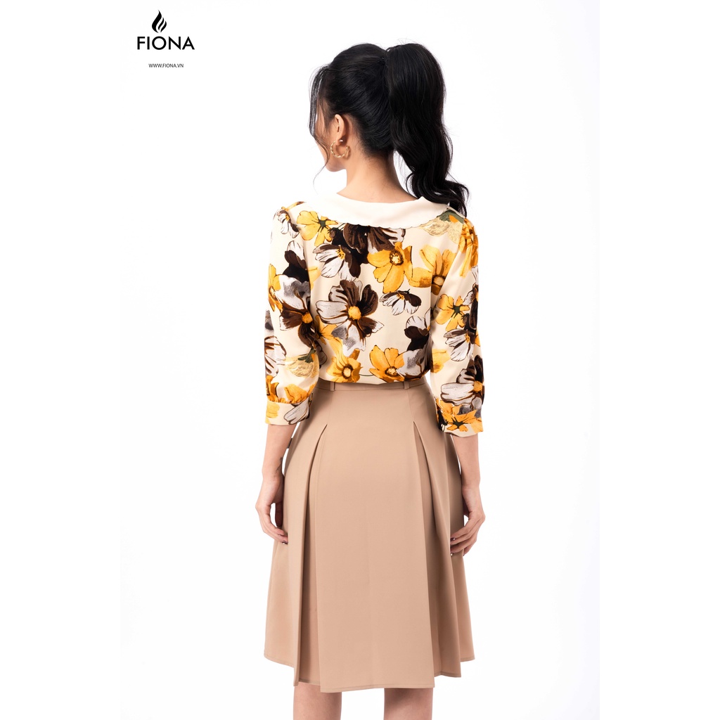 Chân váy nữ Fiona công sở dáng xòe xếp ly màu be F251468